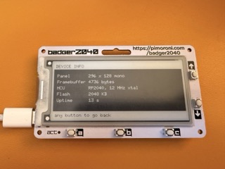 The Pimoroni Badger device