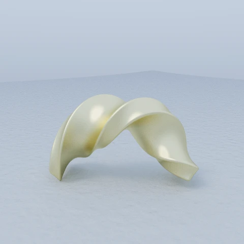 A ribbon twisted about its own length and then bent, showing that the two warps compose.